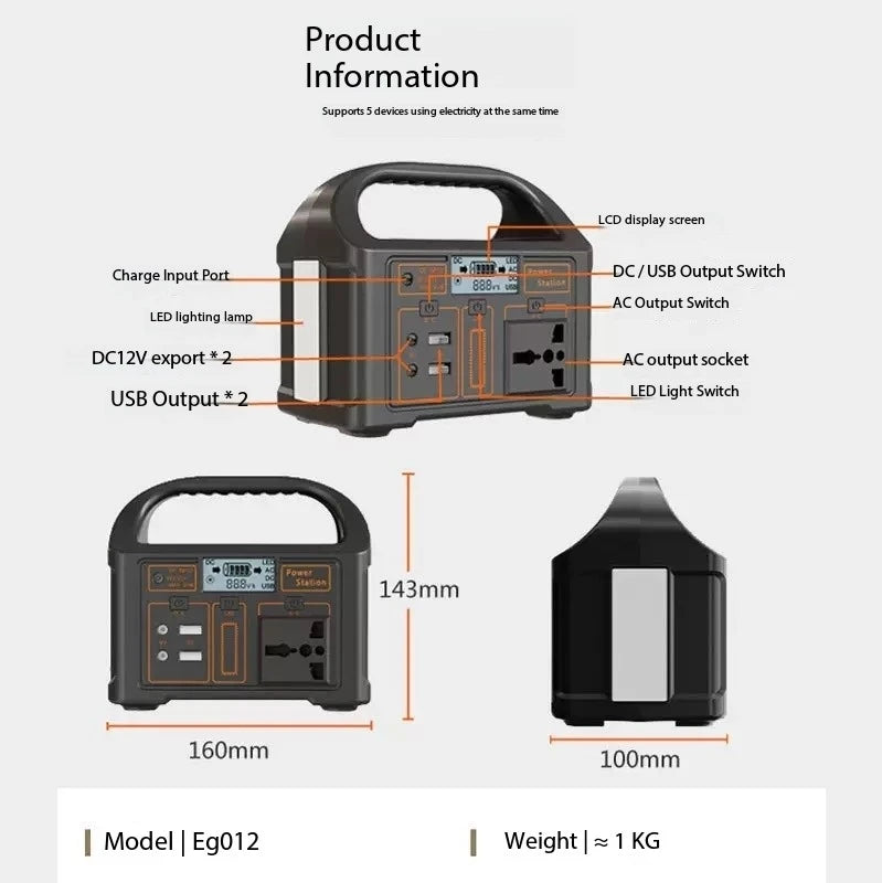 100W 24000mAh Portable Power Station ~ Solar Generator