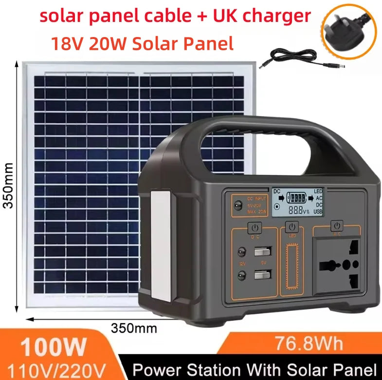 100W 24000mAh Portable Power Station ~ Solar Generator