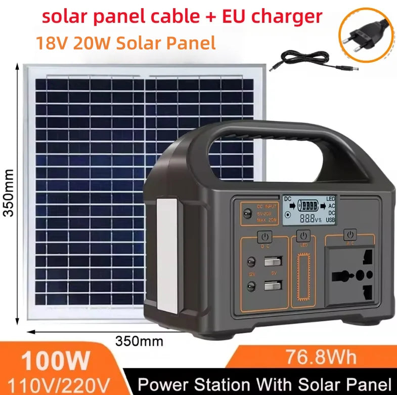 100W 24000mAh Portable Power Station ~ Solar Generator